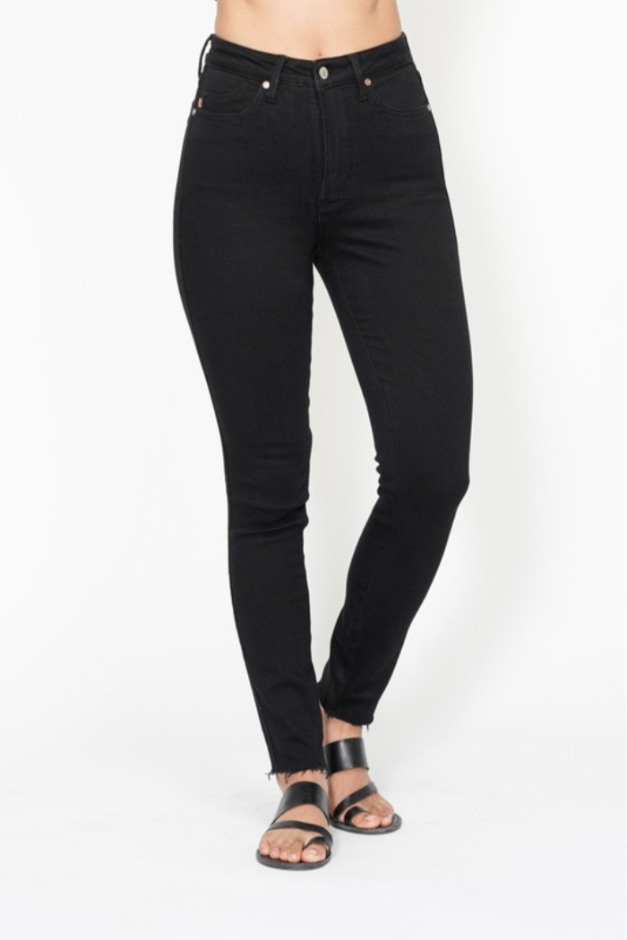 High Waist Shield Pockets Skinny Jeans