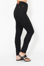 High Waist Shield Pockets Skinny Jeans