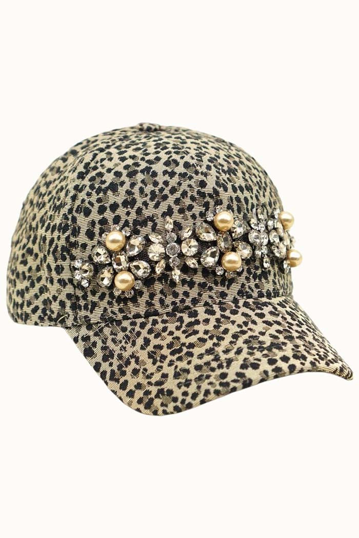 Bejeweled Bling Glitz Leopard Cap