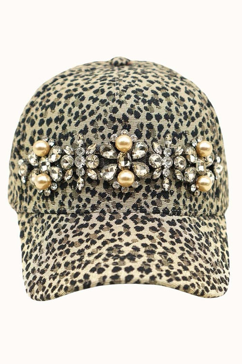 Bejeweled Bling Glitz Leopard Cap