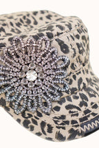 Sunflower Bejeweled Glitz Cadet Cap, Adjustable