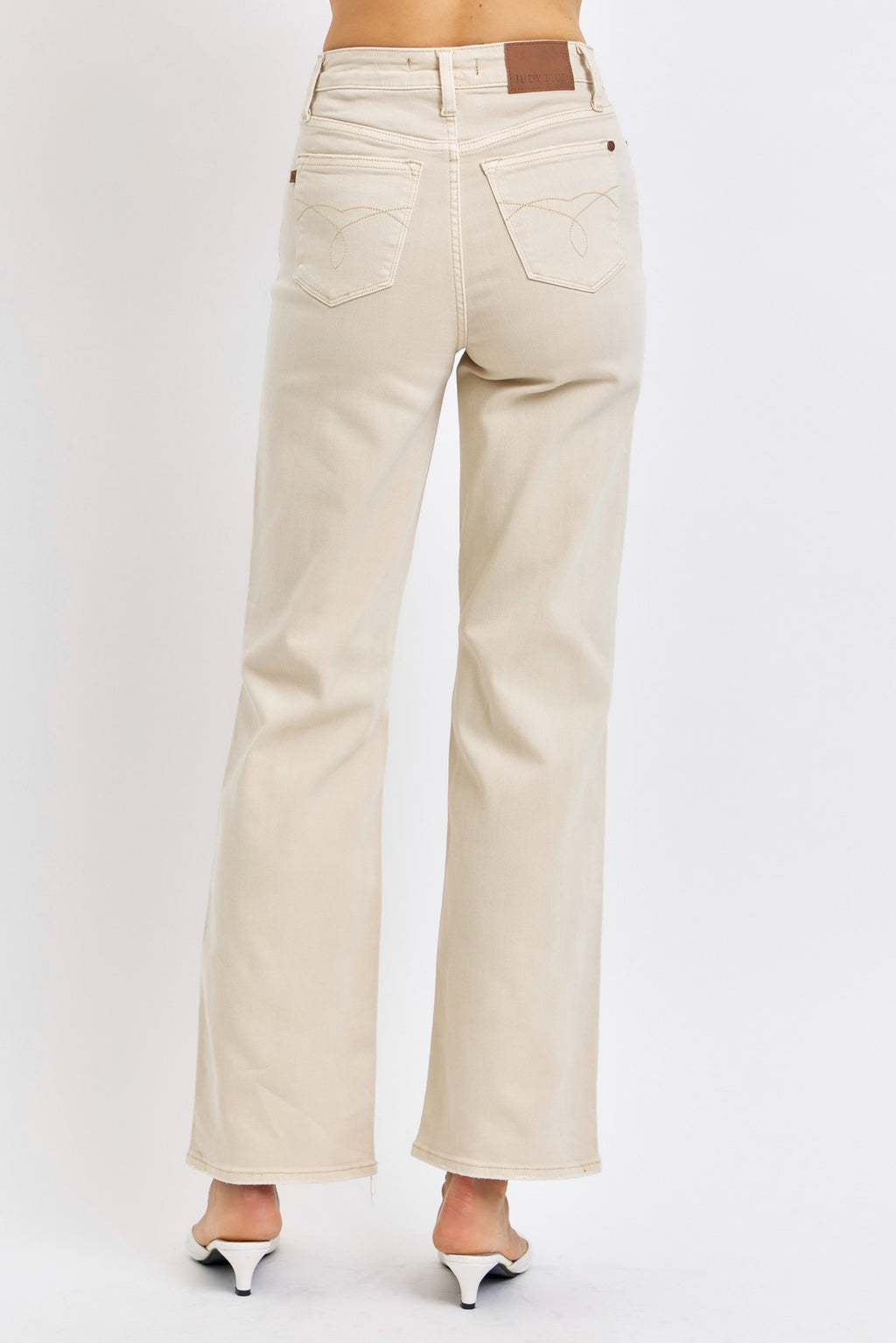 High Waist Destroyed Straight Jeans