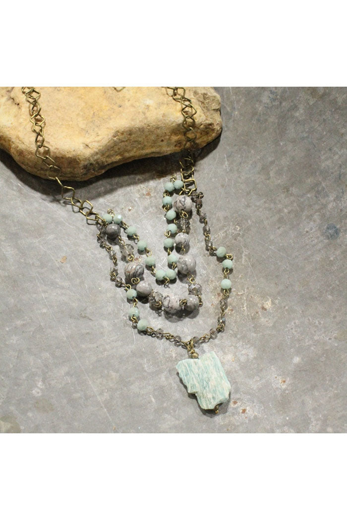 Stone Bead Layered Necklace