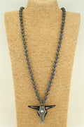 Beaded Tribal Rhinestone Ox Head Necklaces