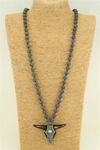Beaded Tribal Rhinestone Ox Head Necklaces