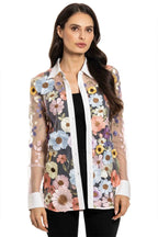 Embroidered Button Down Top