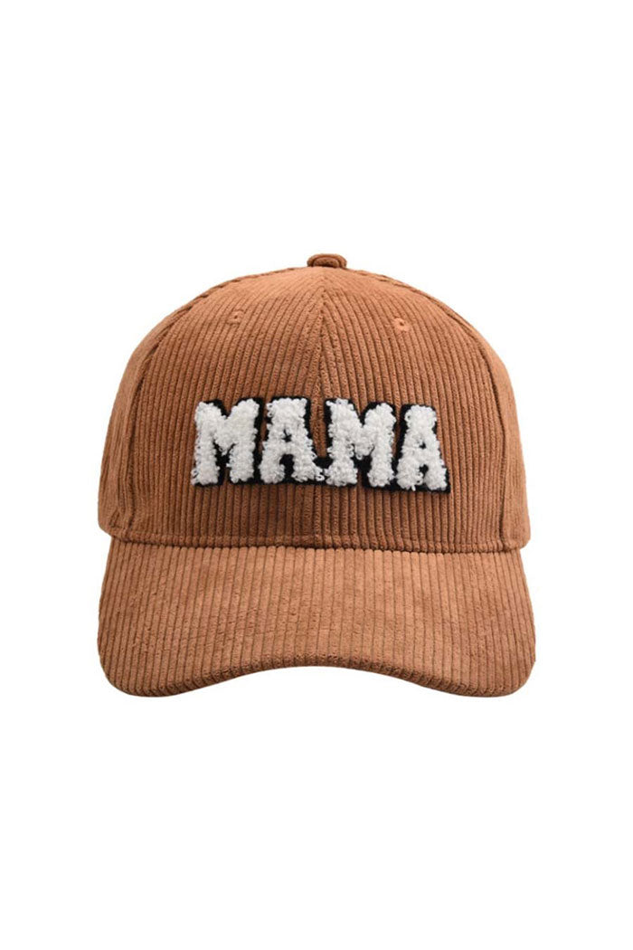 Mama Embroidered Corduroy Cap
