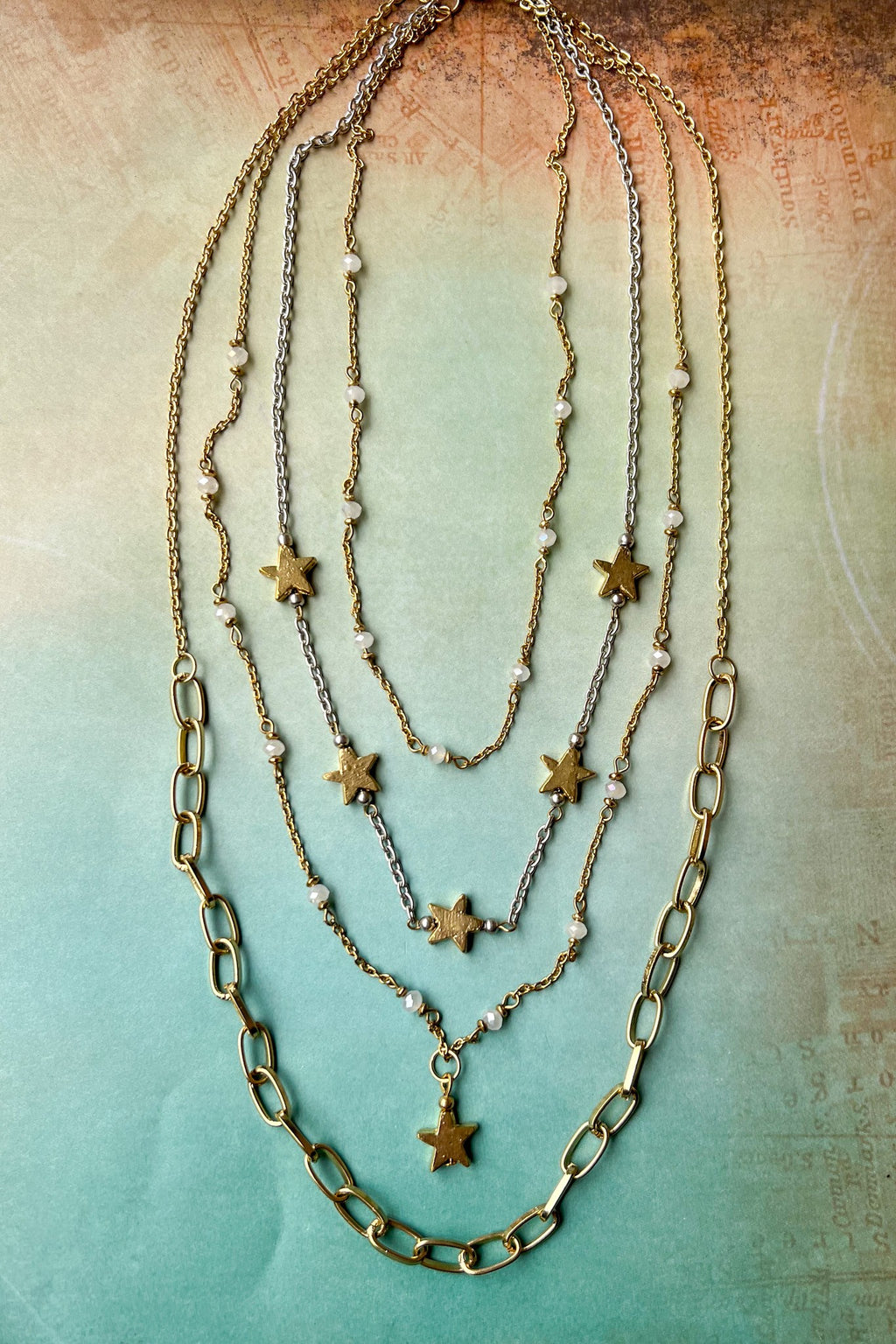 Four Layer Long Necklace