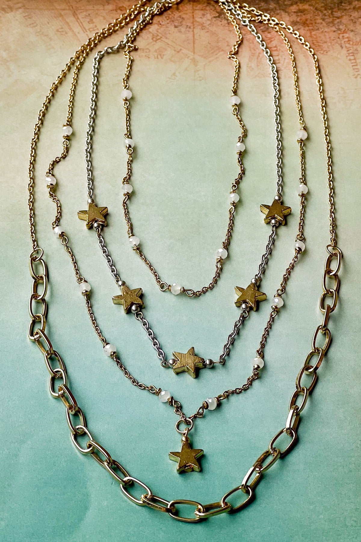 Four Layer Long Necklace
