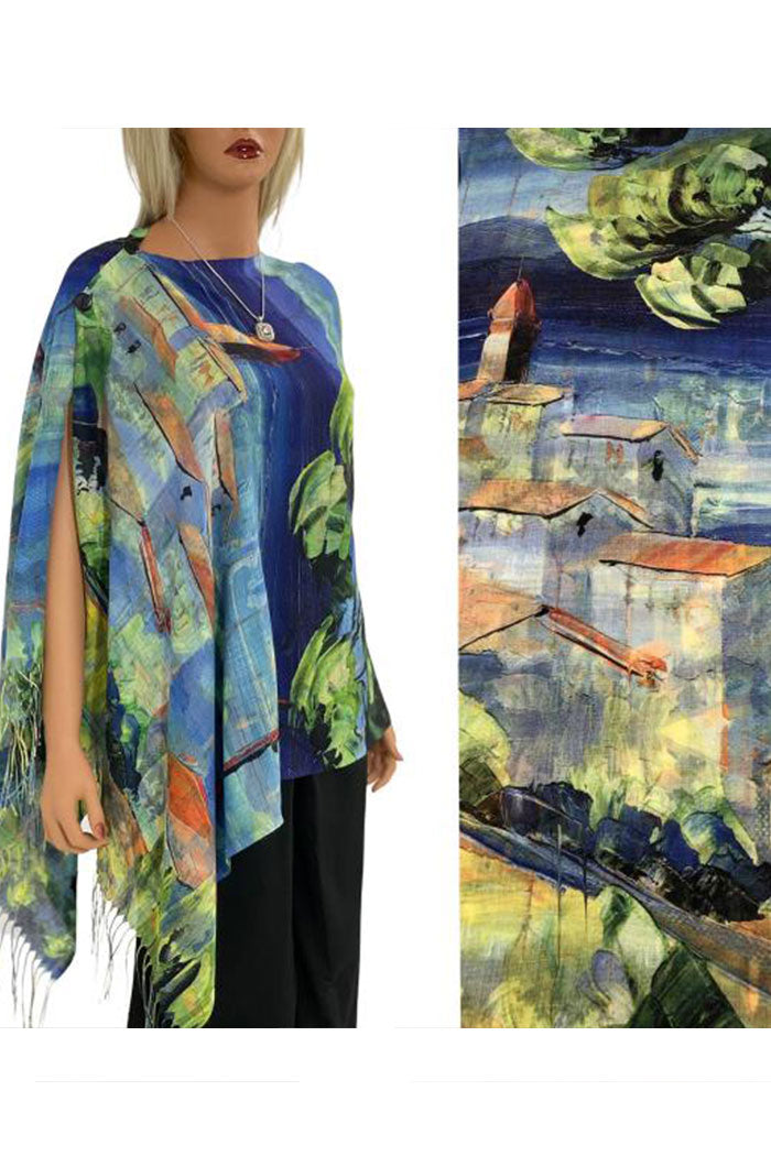Art Design Cotton Touch Button Shawl