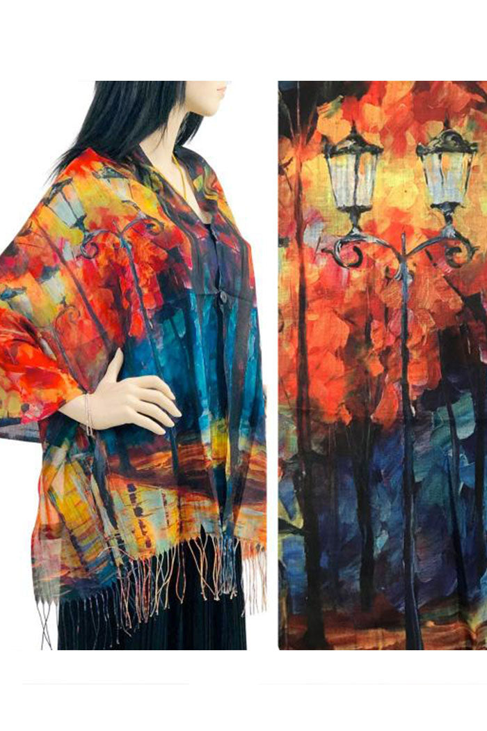Art Design Cotton Touch Button Shawl