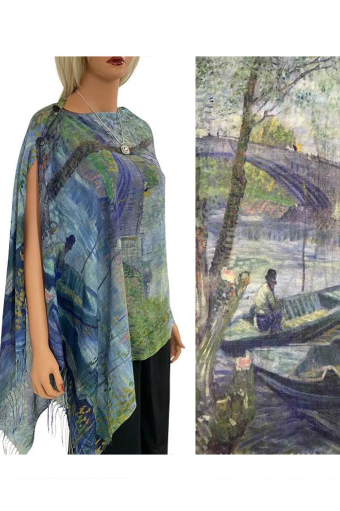 Art Design Cotton Touch Button Shawl