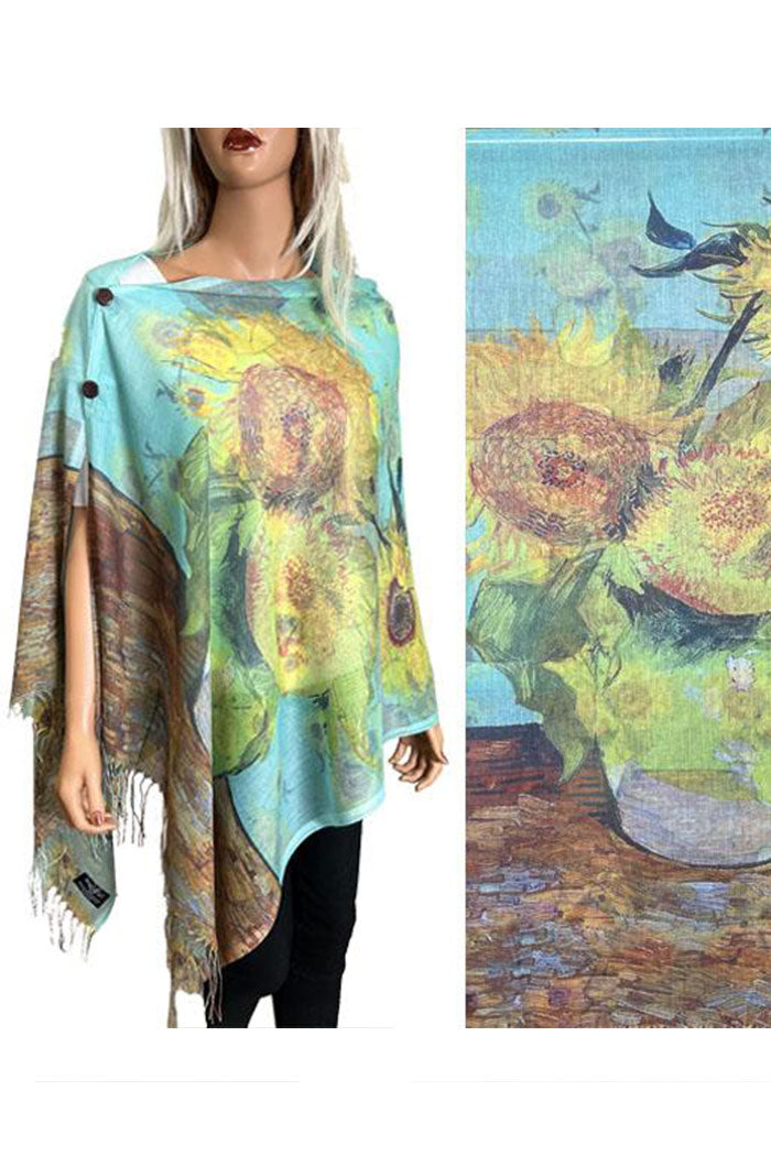 Art Design Cotton Touch Button Shawl
