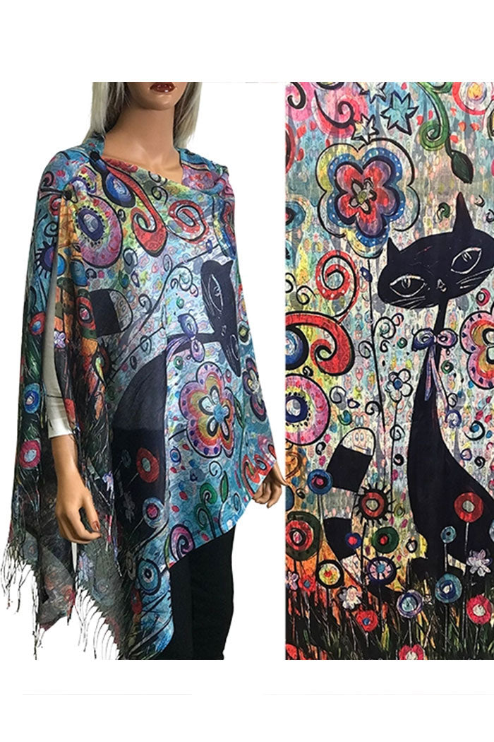 Art Design Cotton Touch Button Shawl