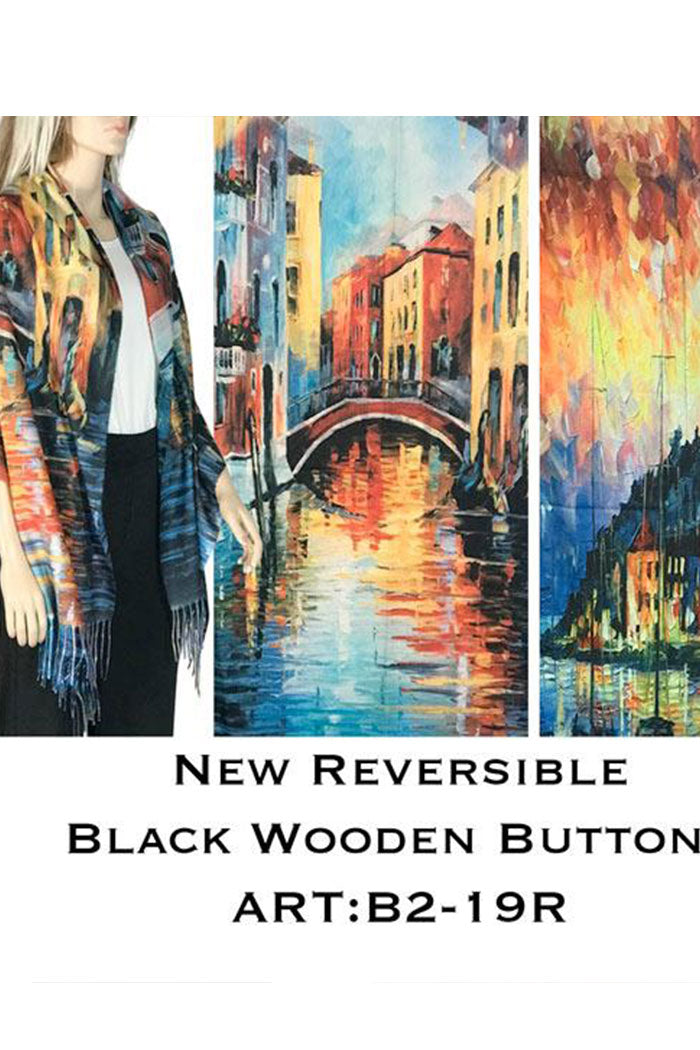 Sueded Art Design Reversible Shawls