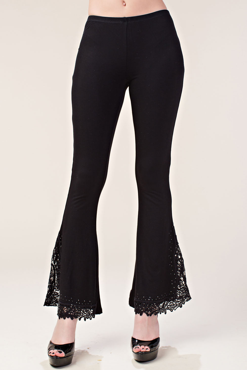 Crochet Lace Bell Bottom Pants
