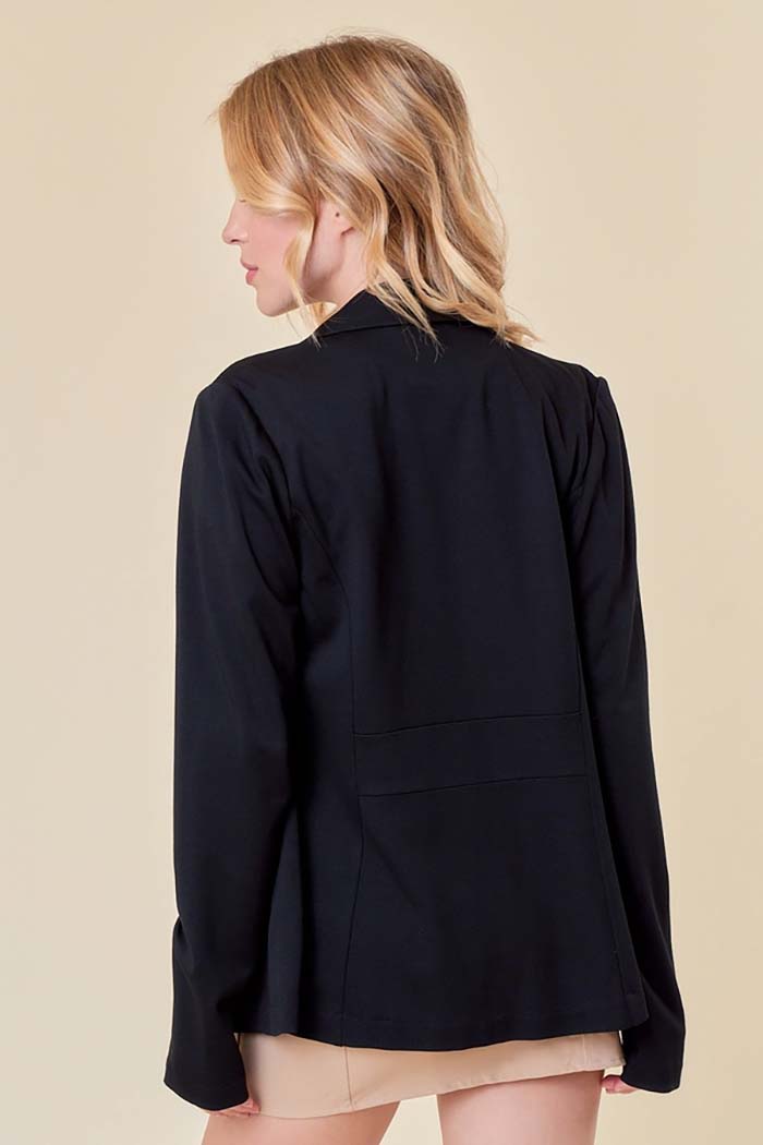 Button Detail Jacket with Waist Line