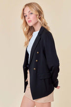 Button Detail Jacket with Waist Line