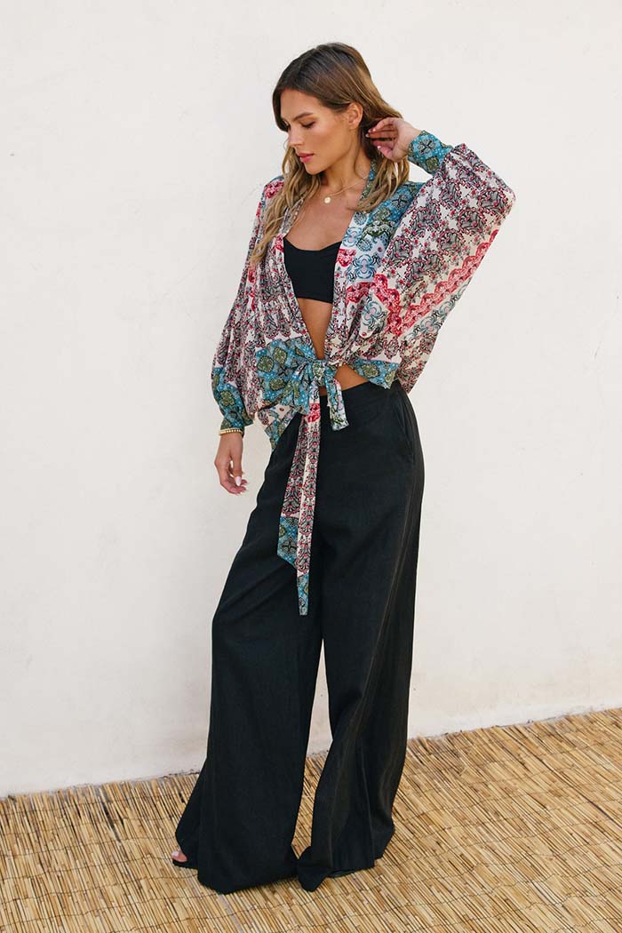 Sky Rider Tie Detail Kimono