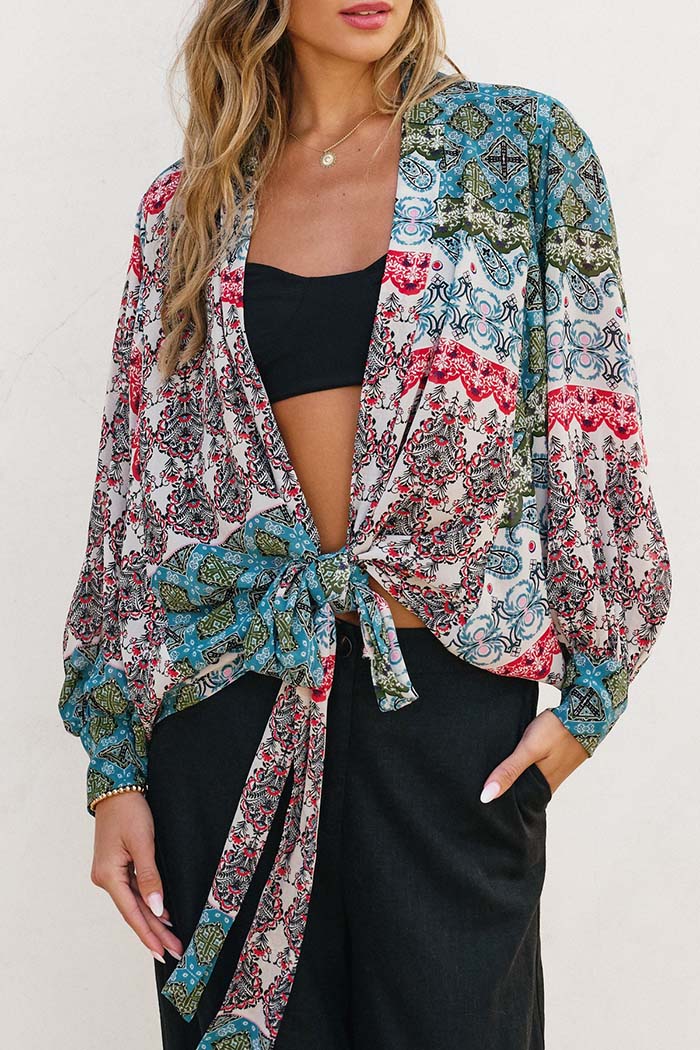 Sky Rider Tie Detail Kimono
