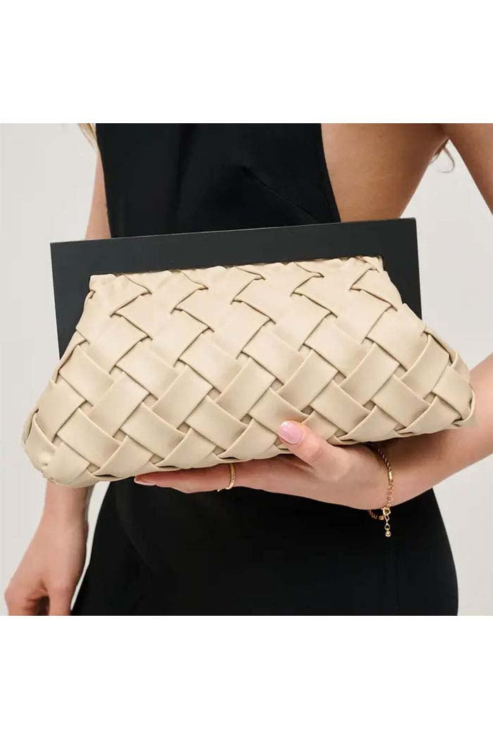 Woven Wooden Frame Clutch