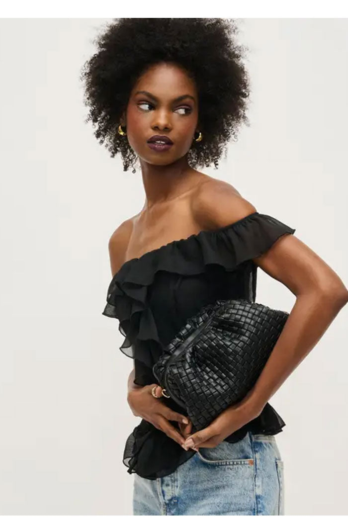 Tate Woven Frame Clutch