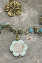 Czech Pendant Drop Layered Necklace