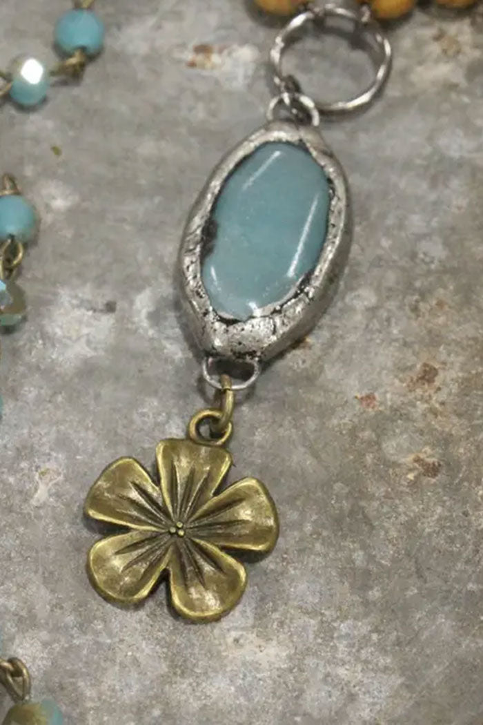 Czech Pendant Drop Layered Necklace