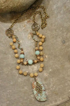 Vintage Stone Pendant Necklace