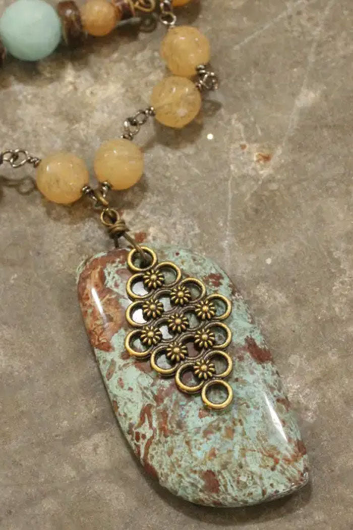 Vintage Stone Pendant Necklace