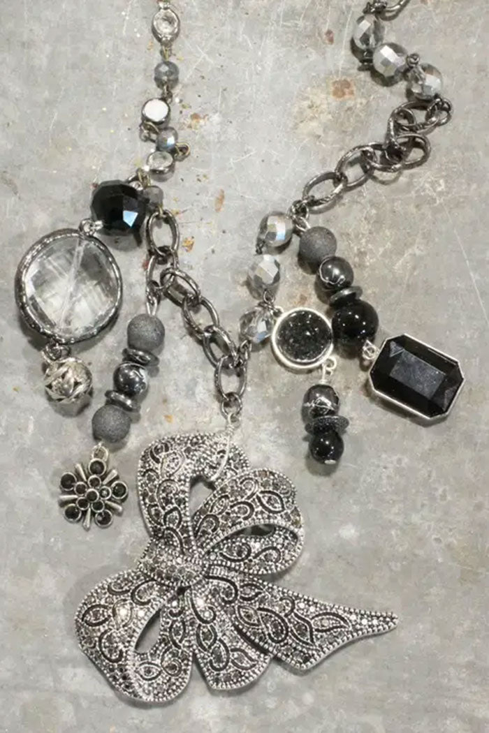 Bow Glass Charmed Necklace