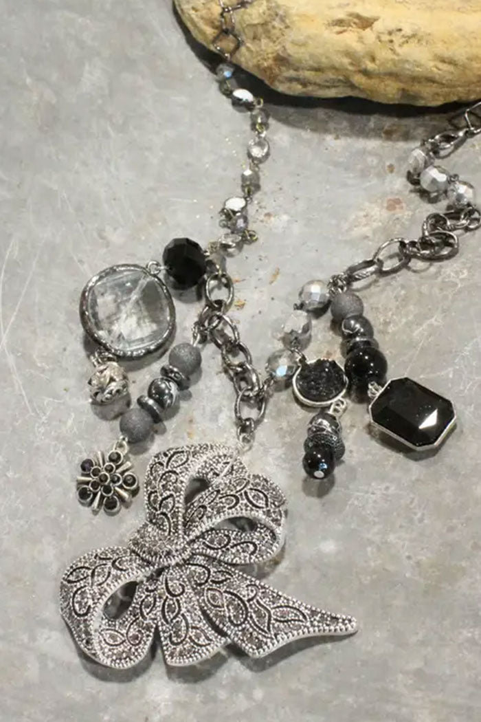 Bow Glass Charmed Necklace