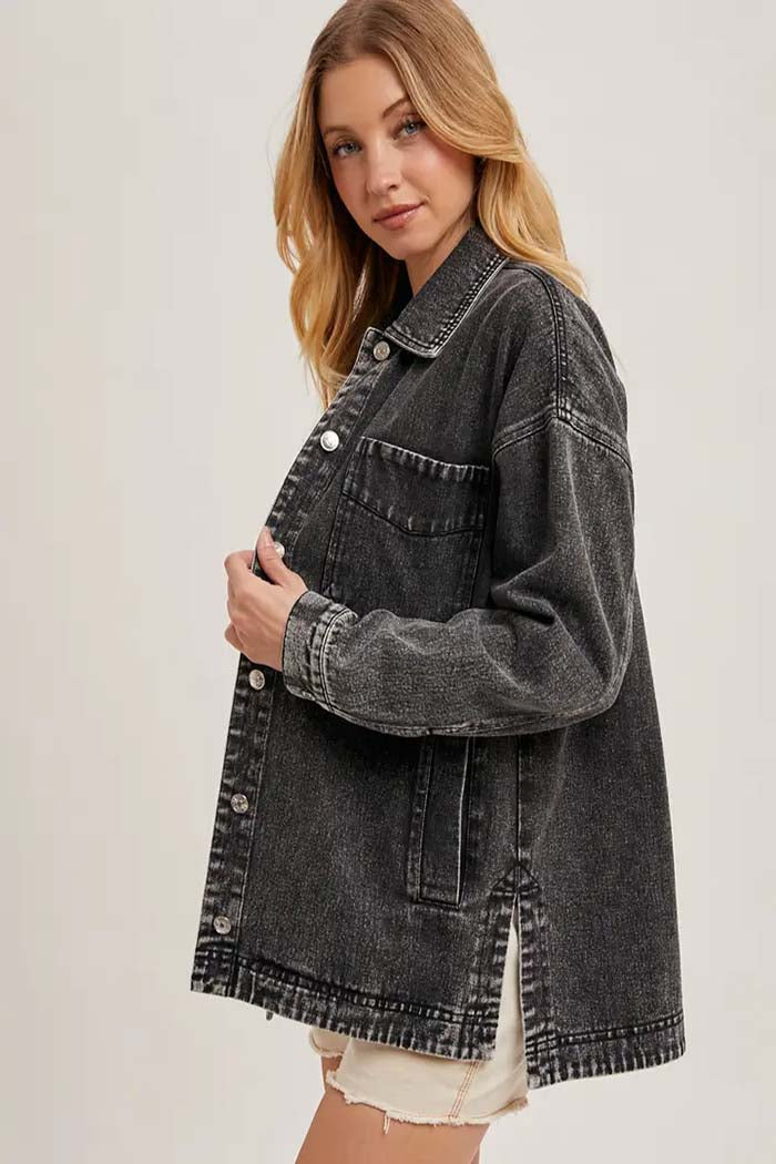 Button Down Shirt Denim Jacket