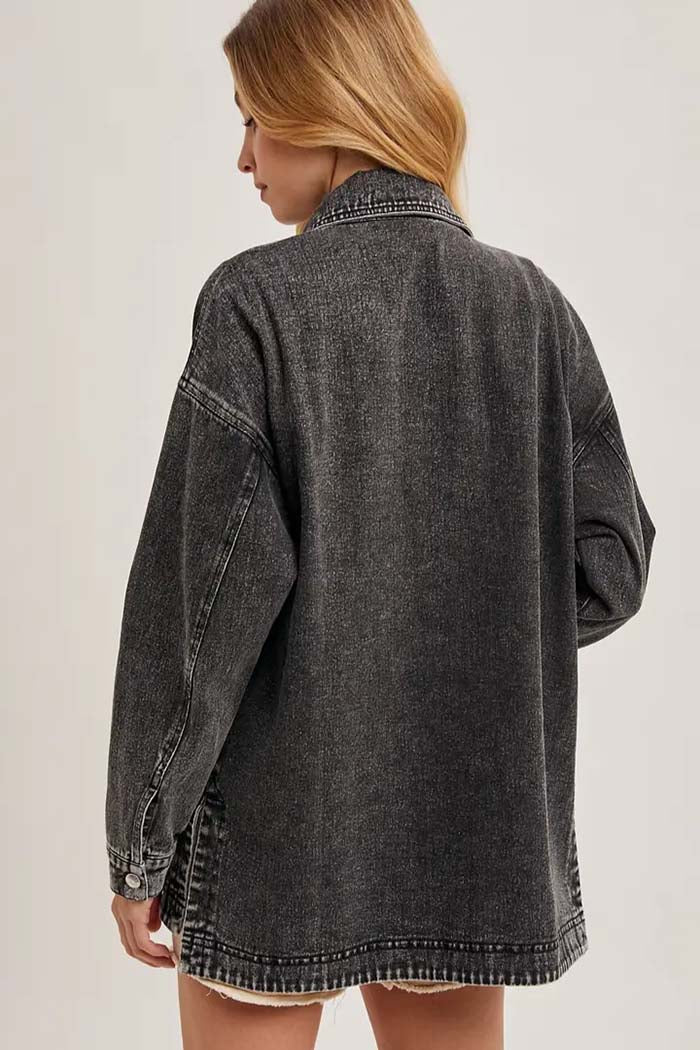 Button Down Shirt Denim Jacket