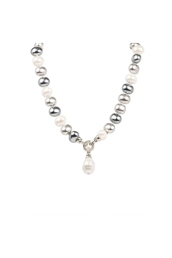 Neapolitan Glass Pearl Necklace