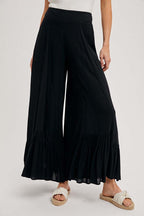 Sheer Ruffled Wide Pants