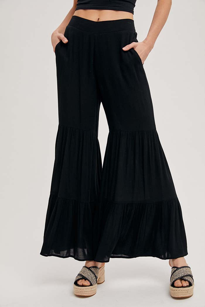 Tiered Wide Leg Pants