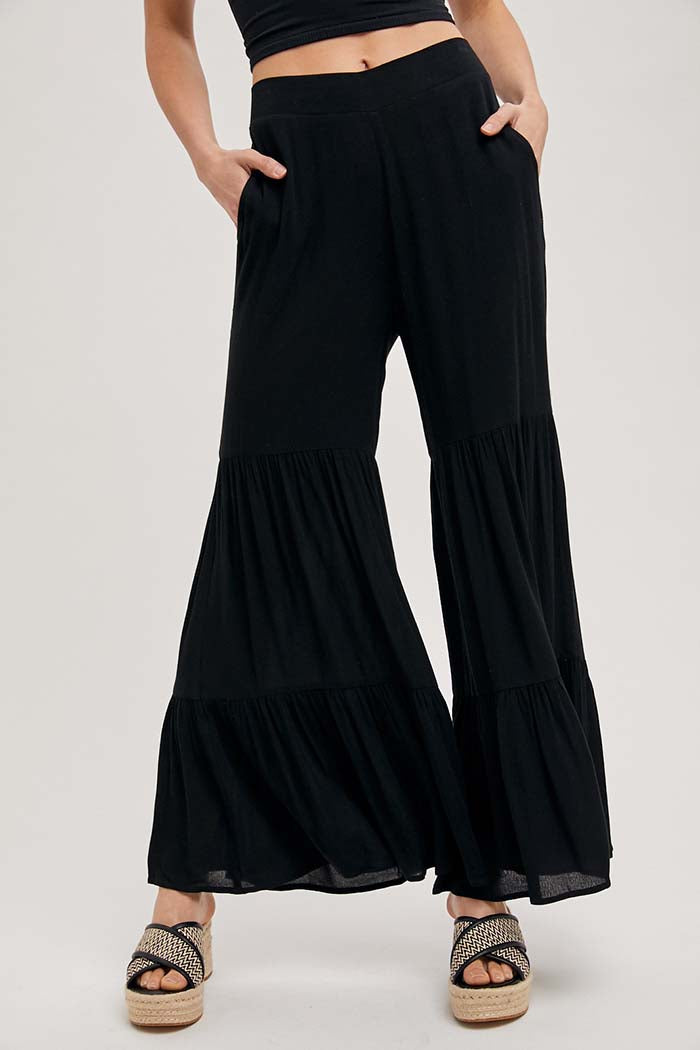 Tiered Wide Leg Pants
