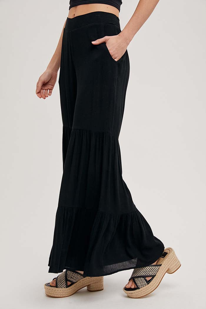 Tiered Wide Leg Pants