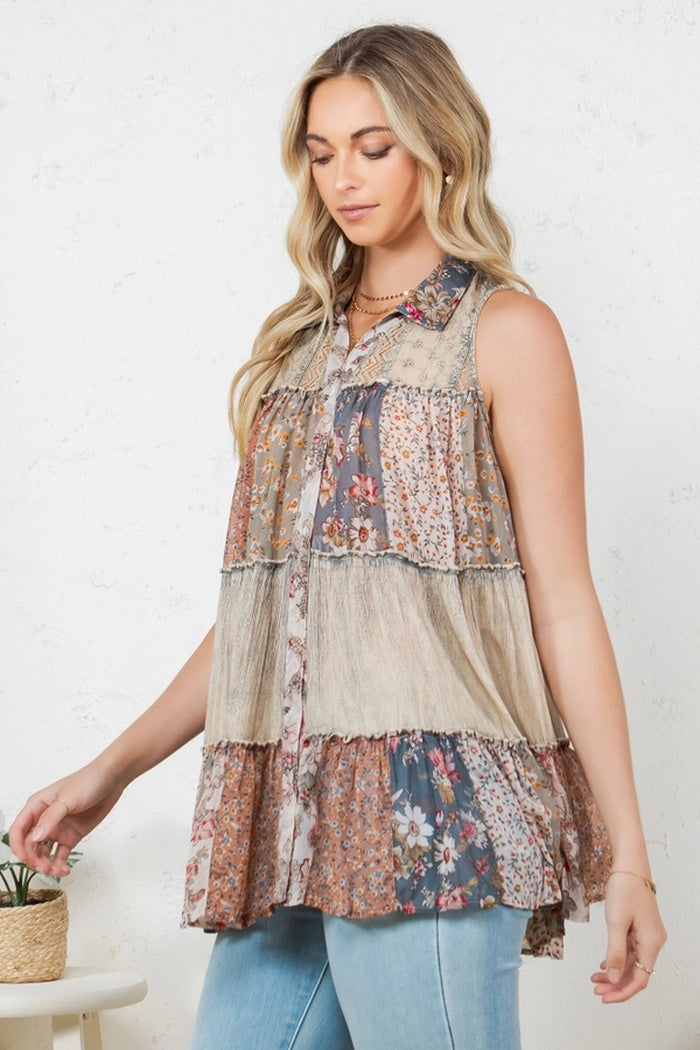 Boho Chic Patchwork Top