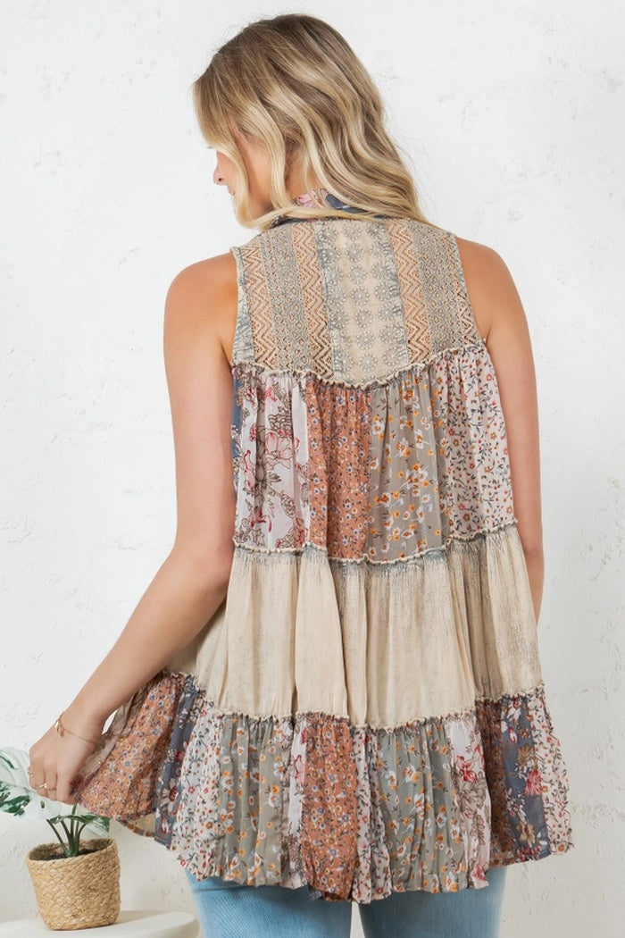 Boho Chic Patchwork Top