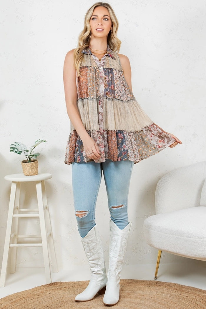 Boho Chic Patchwork Top