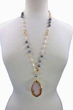 Agate Slab Pendant Necklace