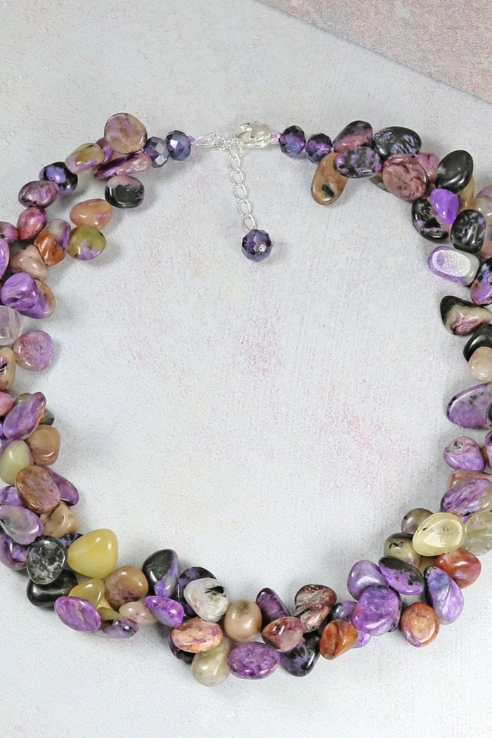 Twisted Charoite Statement Necklace