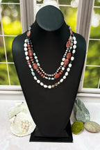 Cherry Quartz Triple Necklace