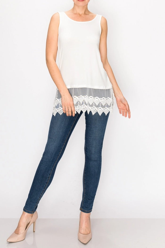 Tank Top With Lace Layer