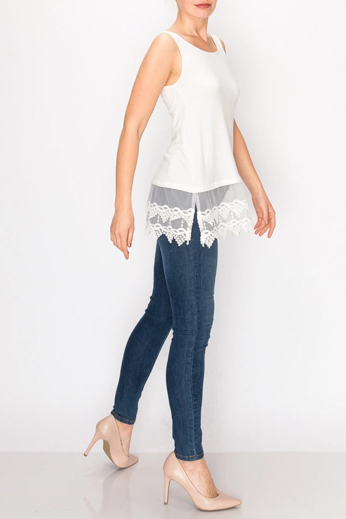Tank Top With Lace Layer