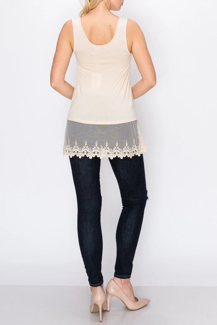 Tank Top With Lace Layer