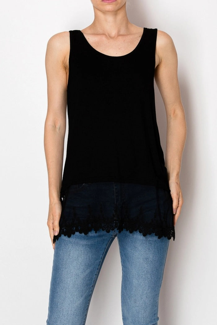 Tank Top With Lace Layer