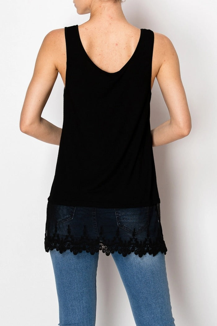 Tank Top With Lace Layer
